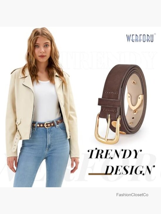 Faux Leather Studded Punk Belt with Gold Buckle main image 4